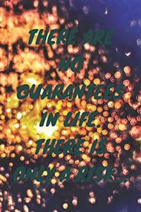 There are no guarantees in life. there is only a risk ...