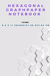 Hexagonal Graph Paper Notebook, 110 pages 8.5 x 11 inches, 21.59 x 27.94 cm