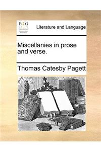 Miscellanies in Prose and Verse.