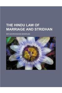 The Hindu Law of Marriage and Stridhan