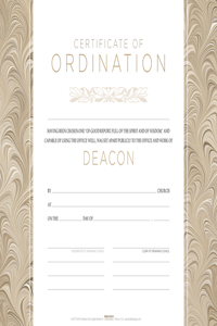 Certificate of Ordination for Deacon - Flat Opaque (Package of 6)