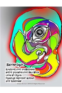 Baconesque kleurboek voor volwassenen horror gezichten voor Halloween leren art stijlen figuurlijk expressief abstract door kunstenaar Grace Divine