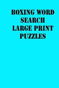 Boxing Word Search Large print puzzles