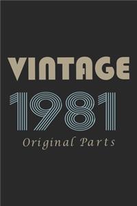 Retro Birthday - Vintage 1981 Notebook Original Parts Gift