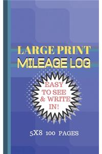 Mileage Log Large Print