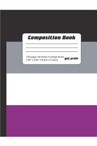 Asexual Flag - College Ruled Lined Composition Book