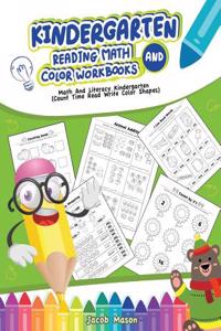 Kindergarten Reading Math And Color Workbooks