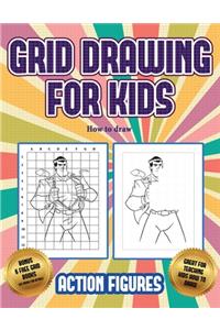 How to draw (Grid drawing for kids - Action Figures)