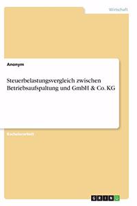 Steuerbelastungsvergleich zwischen Betriebsaufspaltung und GmbH & Co. KG