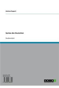 Syntax Des Deutschen