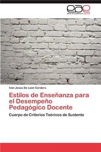 Estilos de Enseñanza para el Desempeño Pedagógico Docente