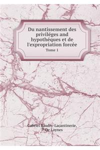 Du Nantissement Des Priviléges and Hypothéques Et de l'Expropriation Forcée Tome 1