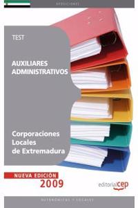 Auxiliares Administrativos Corporaciones Locales de Extremadura. Test