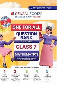 Oswaal One For All Question Bank NCERT & CBSE, Class-7 Mathematics (For 2023-24 Exam)