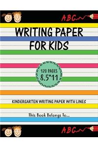 Writing Paper for kids - Kindergarten writing paper with lines