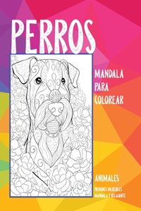 Mandala para colorear - Patrones increíbles Mandala y relajante - Animales - Perros