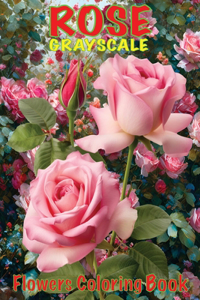 Rose Flowers Grayscale Coloring Book