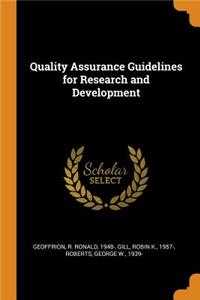 Quality Assurance Guidelines for Research and Development