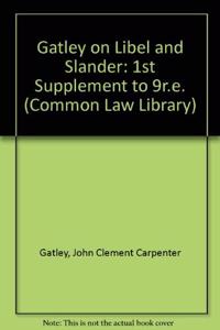 1st Supplement to 9r.e. (Common Law Library S.)