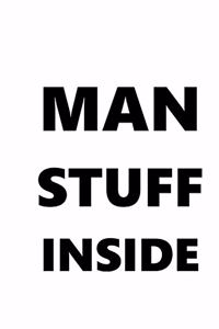 Man Stuff Inside School Composition Book Black Font On White Design