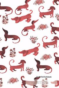 Garden Red Dachshunds Notebook Journal (Size 5,5