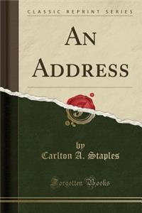 An Address (Classic Reprint)