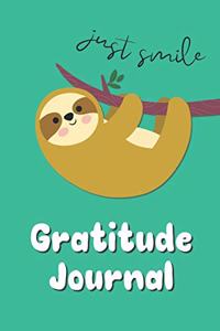 Just Smile Sloth Gratitude Journal