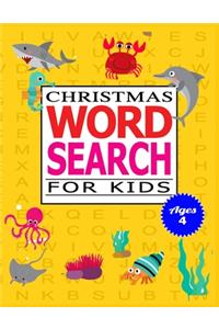 Christmas Word Search for Kids Ages 4