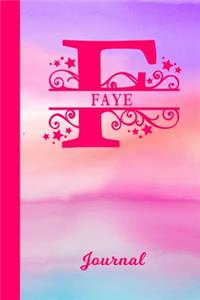 Faye Journal: Personalized Custom First Name Personal Writing Diary - Cute Pink & Purple Watercolor Effect Cover - Daily Journal for Journalists & Writers for Not