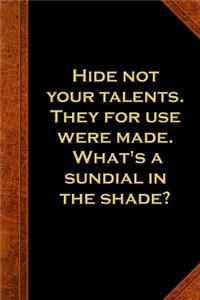 2020 Weekly Planner Ben Franklin Quote Hide Talents Vintage Style 134 Pages