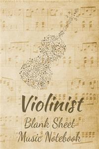 Violinist Blank Sheet Music Notebook