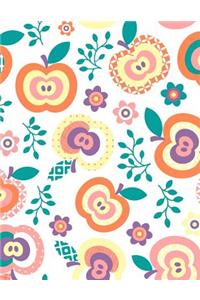 Flower Apple Pattern Composition Book