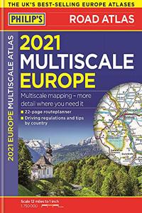 2021 Philip's Multiscale Road Atlas Europe