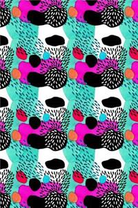 Bullet Journal Notebook Abstract Watercolor Pattern Pink and Turquiose