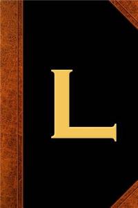 Monogram L Personalized Journal Custom Monogram Gift Idea Letter L Vintage Style