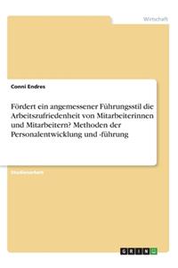 Fördert ein angemessener Führungsstil die Arbeitszufriedenheit von Mitarbeiterinnen und Mitarbeitern? Methoden der Personalentwicklung und -führung