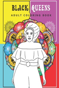 Black Queens Adult Coloring Book