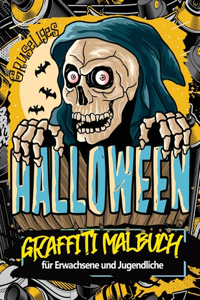Gruseliges Halloween Graffiti Malbuch für Erwachsene und Jugendliche