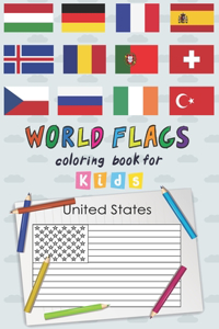 World Flags The Coloring Book for kids