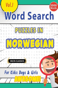 Word Search Puzzles in Norwegian for Kids