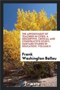 Appointment of Teachers in Cities