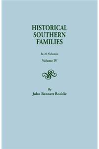 Historical Southern Families. in 23 Volumes. Volume IV