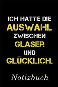 Ich Hatte Die Auswahl Zwischen Glaser Und Glücklich Notizbuch
