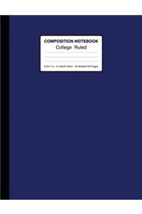 Composition Notebook College Ruled 8.5x11 In 21.59x27.94 50 Sheets/100 Pages