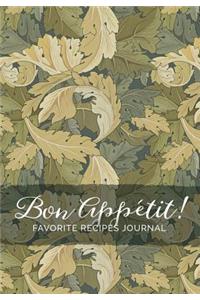 Bon Appétit! Favorite Recipes Journal