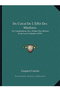 Du Calcul De L'Effet Des Machines