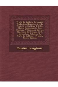 Traité Du Sublime De Longin