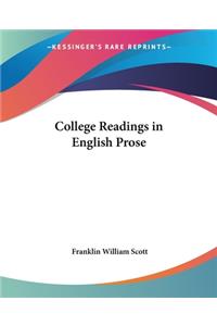 College Readings in English Prose