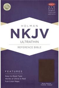 NKJV Ultrathin Reference Bible, Brown Cowhide, Indexed