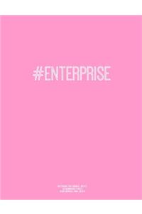 Notebook for Cornell Notes, 120 Numbered Pages, #ENTERPRISE, Pink Cover